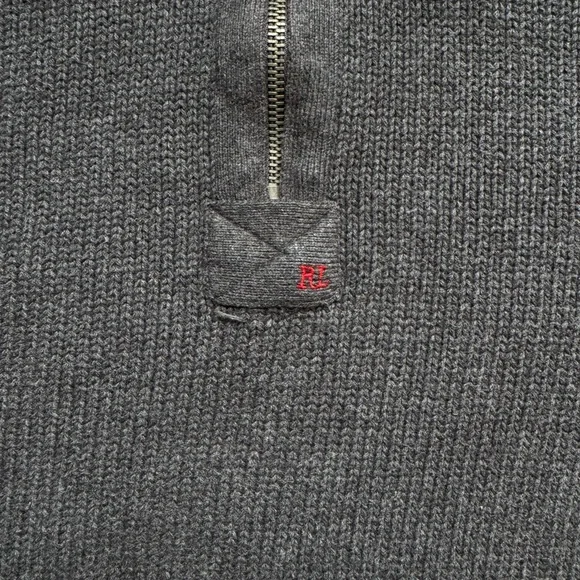Vintage Polo Ralph Lauren MFG RL 1/4 Zip Sweater Mens M Charcoal Quarter Zip - Picture 2 of 6